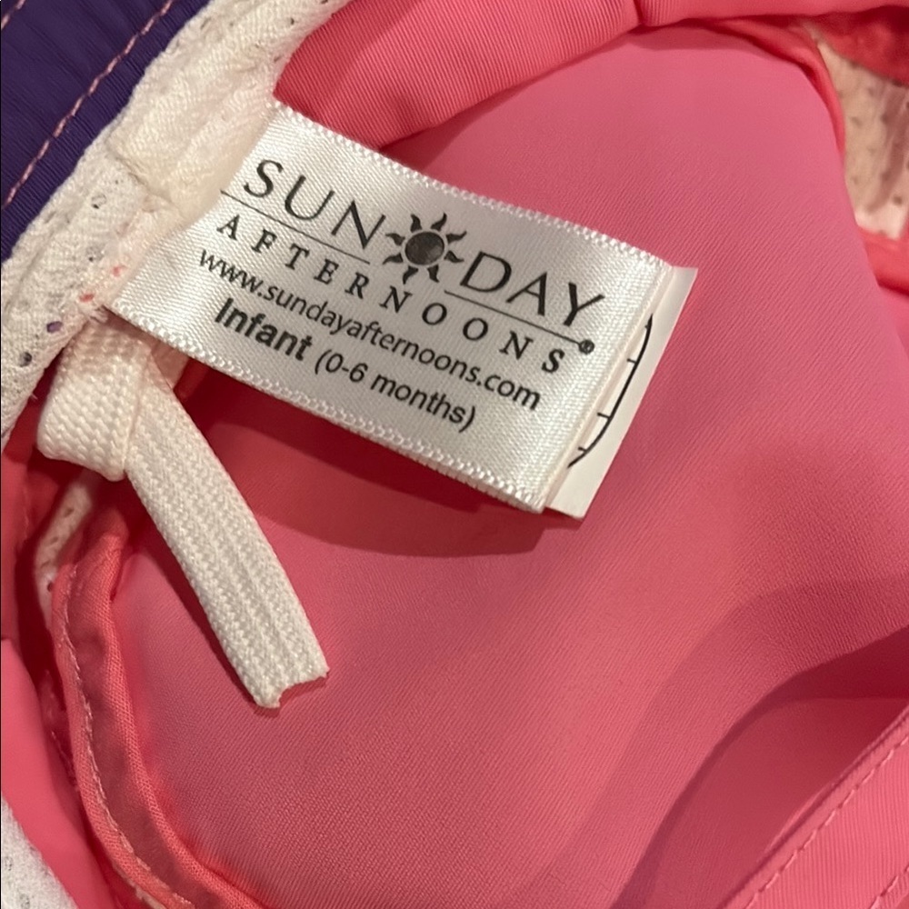Pink Floral Infant/Baby Bucket Sun Hat made by Sun Day Afternoons UPF 50+ - Picture 6 of 6